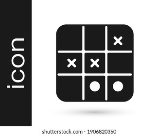Icono de juego de tac tac tac tac negro aislado en fondo blanco.  Vector