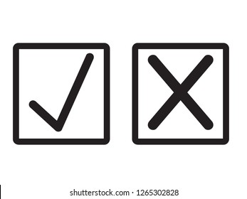 Black Tick Cross Signs Grunge Check Stock Vector (Royalty Free ...