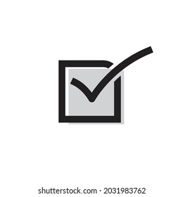 black tick icon with white background