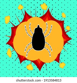 Rata negra, explosión de arte pop, ilustración vectorial
