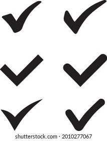schwarzes Symbol-Design mit schwarzem Häkchen 
