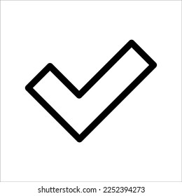 Black Tick Vector Icon Free Icon on a white background