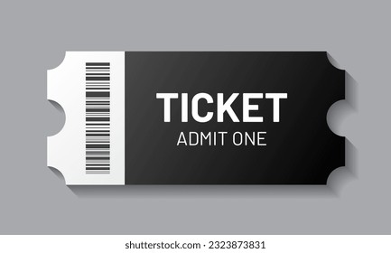 Black ticket with barcode template