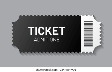 Black ticket with barcode template