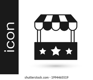 Black Ticket box office icon isolated on white background. Ticket booth for the sale of tickets for attractions and sports.  Vector