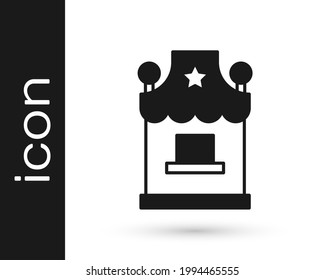 Black Ticket Box Office Icon Isolated On White Background. Ticket Booth For The Sale Of Tickets For Attractions And Sports.  Vector