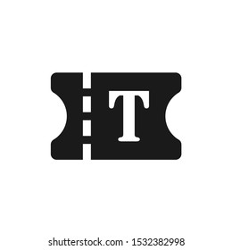 Black ticket icon design vector template