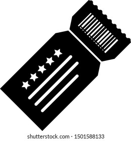 Black Ticket icon isolated on white background.  Vector Illustration