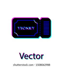 Black Ticket icon isolated on white background.  Vector Illustration