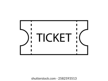 Black ticket icon on white background