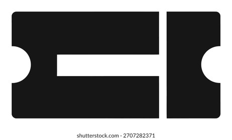 Das schwarze Ticketpasssymbol symbolisiert den Zugriff auf die Eintrittskarte, den Eintritt, die Erlaubnis zur Veranstaltung und die sichere Verifizierung für verschiedene Designs.