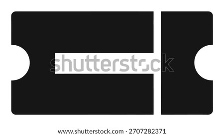 Black ticket pass icon symbolizing entry access, admission, event permissions, and secure verification for various designs.