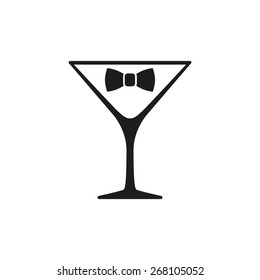 Black tie cocktails, vector illustration