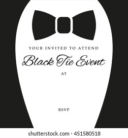 Black Tie Event Invite, Template, Vector