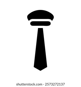 Black tie icon. Concept of formal wear, business attire, and elegance.