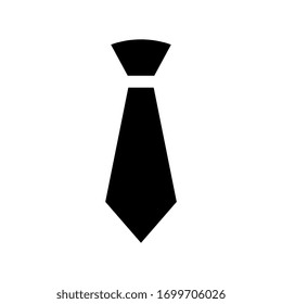 Black tie icon design, simple tie silhouette, flat style vector illustration