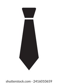 Black tie icon design, simple tie silhouette, flat style vector illustration isolated on a white background. Necktie symbol for your web site design, logo, app, UI. Vector illustration, EPS10.