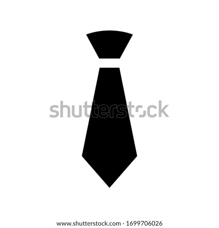 Black tie icon design, simple tie silhouette, flat style vector illustration