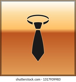 Black Tie icon isolated on gold background. Necktie and neckcloth symbol. Vector Illustration