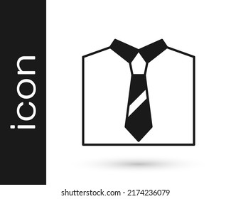 Black Tie icon isolated on white background. Necktie and neckcloth symbol.  Vector