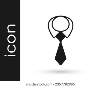 Black Tie icon isolated on white background. Necktie and neckcloth symbol.  Vector