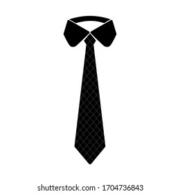 Black tie Icon on white background. Vector necktie symbol.