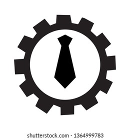black tie inside gear, vector icon