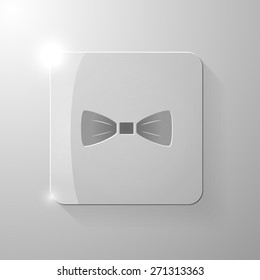 Black tie on a glass square, vector illustration