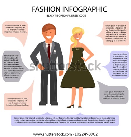 black tie optional dress code infographic stock vector (royalty free