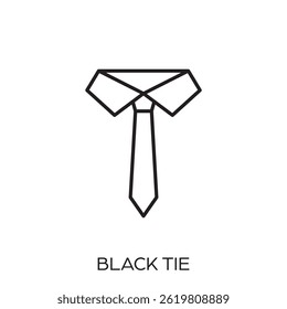 Black tie outline icon. Linear vector from business concept. Thin line black tie icon isolated on white background
