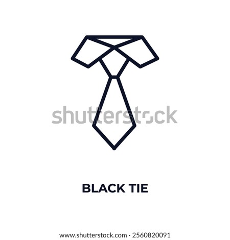 black tie outline icon. Linear vector from business concept. Thin line black tie icon isolated on white background