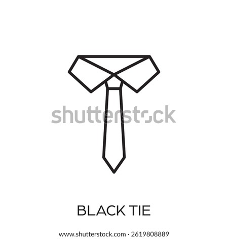 Black tie outline icon. Linear vector from business concept. Thin line black tie icon isolated on white background