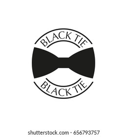 Black Tie Round Sign Logo