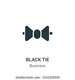 Black tie vector icon on white background. Flat vector black tie icon symbol sign from modern business collection for mobile concept and web apps design.