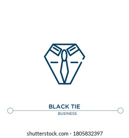 black tie vector line icon. Simple element illustration. black tie outline icon from business concept. Can be used for web and mobile
