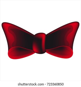 Black tied in a bow isolated object on a white background