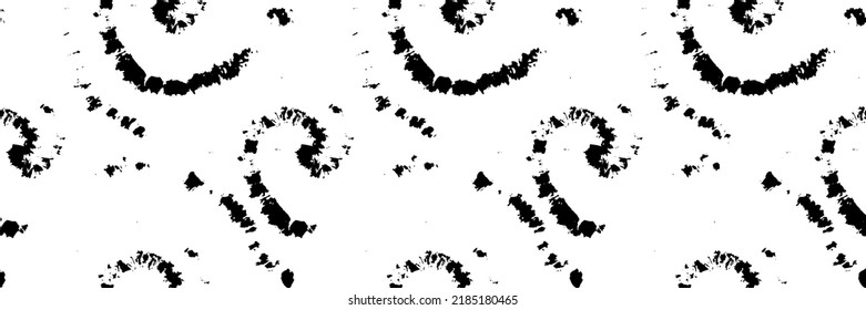 Black Tiedye Paint. Seamless Grunge Texture. Tie Dye Sketch. Brush Ink Print. Black Seamless Vector. Vector Dirty Backdrop. Dirty Stripe Fashion. Rough Stain Vector. Dyed Stain Background. Spiral Dirt
