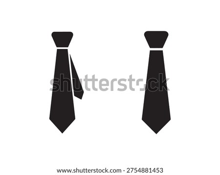 Black ties on white background for fashion and clothing concepts necktie icons