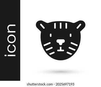 Black Tiger head icon isolated on white background.  Vector