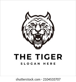Black Tiger Head Logo Design Template