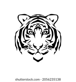 black tiger head sketch design