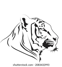 Black Tiger Head Vector  Design