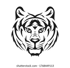 ilustración vectorial de cabeza de tigre negro 