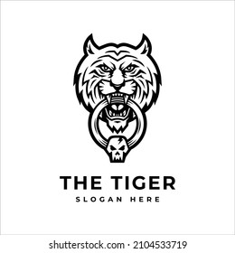 Black Tiger Logo Design Template Stock Vector (Royalty Free) 2104533719 ...