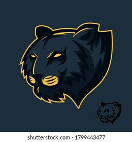 Black tiger mascot logo gaming esport - tiger head illustration