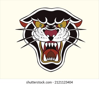 Tatuaje de la vieja escuela del Tigre Negro 