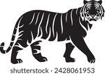 Black tiger silhouettes vector illustration