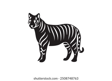 Black tiger silhouettes vector illustration