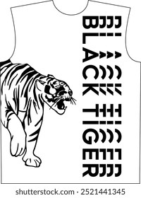 black tiger for t-shirt graphic vector