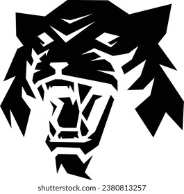 Black tiger vector design. Very suitable for t-shirt designs, logo elements, etc